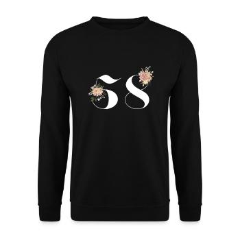 58th Anniversary Flowers (Gift of 58 years) - Unisex Sweatshirt - black - Front - Alina (178cm) & Michal (187cm)