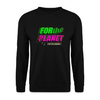 cadeau d’anniversaire pro vegan go vegan déclaration - Sweat-shirt Unisexe - noir - Devant - Alina (178cm) & Michal (187cm)