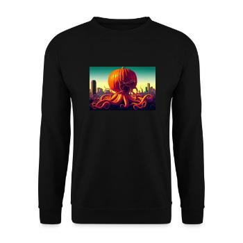 Halloween Creepy Skull - Unisex Sweatshirt - black - Front - Alina (178cm) & Michal (187cm)