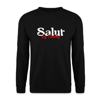 Salut les gens pas beaux - humour sarcasme - Sweat-shirt Unisexe - noir - Devant - Alina (178cm) & Michal (187cm)