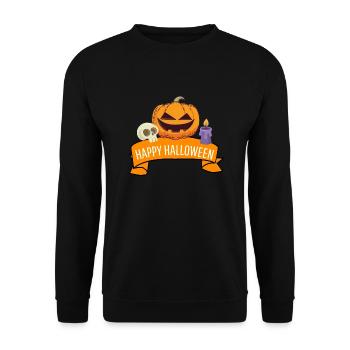 Cadeau de fête costumée de citrouille Joyeux Halloween - Sweat-shirt Unisexe - noir - Devant - Alina (178cm) & Michal (187cm)