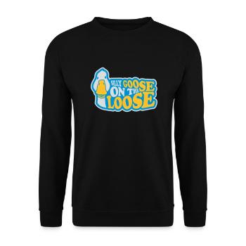 goose on the loose - Unisex Sweatshirt - black - Front - Alina (178cm) & Michal (187cm)
