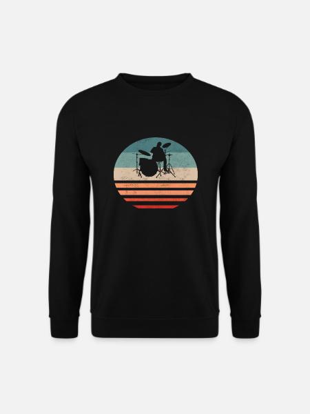 Drummer Schlagzeuger Retro Drums Geschenk - Unisex Pullover - Schwarz