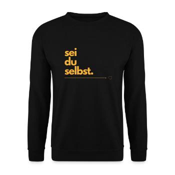 sei du selbst - Unisex Pullover - Schwarz - Vorne - Alina (178cm) & Michal (187cm)
