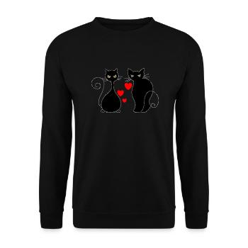Chats - Sweat-shirt Unisexe - noir - Devant - Alina (178cm) & Michal (187cm)