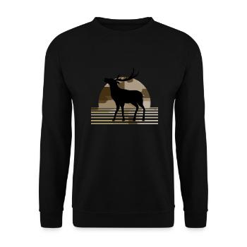 Deer - Unisex Sweatshirt - black - Front - Alina (178cm) & Michal (187cm)