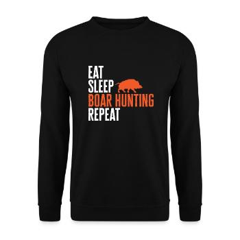 Chasse au sanglier chasseur sanglier - Sweat-shirt Unisexe - noir - Devant - Alina (178cm) & Michal (187cm)