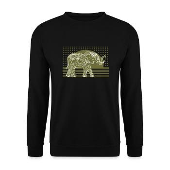 Éléphant - Sweat-shirt Unisexe - noir - Devant - Alina (178cm) & Michal (187cm)