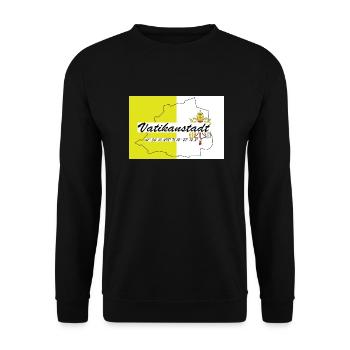 Vatikanstadt - Hauptstadt mit GPS & Flagge - Unisex Pullover - Schwarz - Vorne - Alina (178cm) & Michal (187cm)