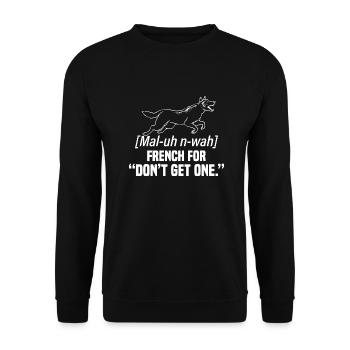 Malinois Belgian Shepherd Mechelaar Dog - Unisex Sweatshirt - black - Front - Alina (178cm) & Michal (187cm)