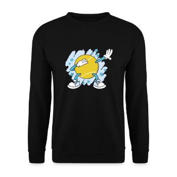 Tennis Dabbing Tennisspieler Dabben Tennisverein - Unisex Pullover - Schwarz - Vorne - Alina (178cm) & Michal (187cm)