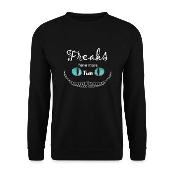 Les Freaks blancs ont plus de Fun Cheshire Cat - Sweat-shirt Unisexe - noir - Devant - Alina (178cm) & Michal (187cm)