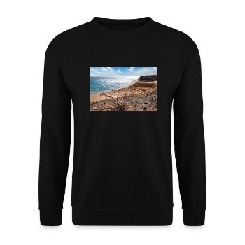 Vue sur une belle baie de baignade Risco del paso - Sweat-shirt Unisexe - noir - Devant - Alina (178cm) & Michal (187cm)