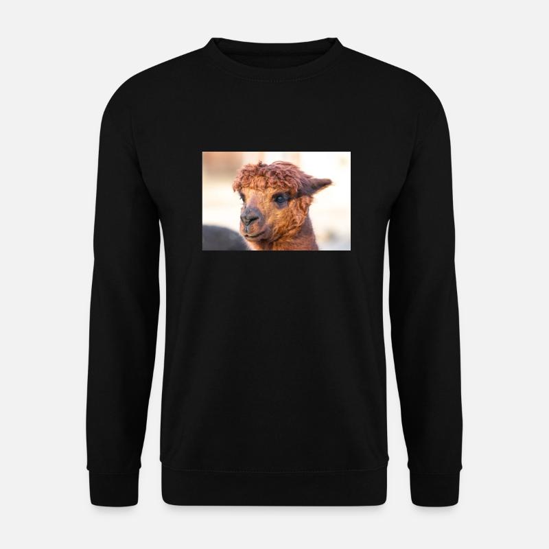 Alpaka Vicugna pacos - Unisex Pullover - Schwarz