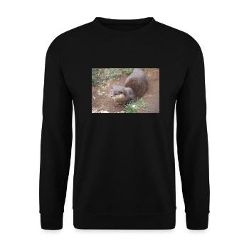 Asiatischer Kleinkrallenotter Zwergotter - Unisex Pullover - Schwarz - Vorne - Alina (178cm) & Michal (187cm)