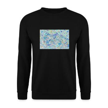 Buntes Farbmosaik - Unisex Pullover - Schwarz - Vorne - Alina (178cm) & Michal (187cm)