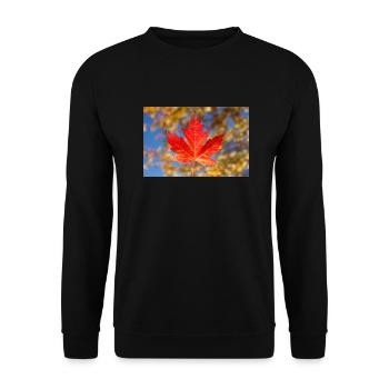 Rotes Ahornblatt - Unisex Pullover - Schwarz - Vorne - Alina (178cm) & Michal (187cm)