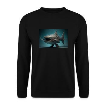 Robo Catfish - Unisex Sweatshirt - black - Front - Alina (178cm) & Michal (187cm)