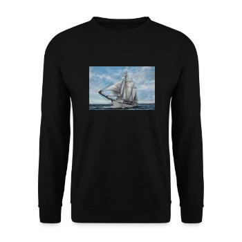 Ocean View: The Beauty of the Sea and Boats - Unisex Sweatshirt - black - Front - Alina (178cm) & Michal (187cm)