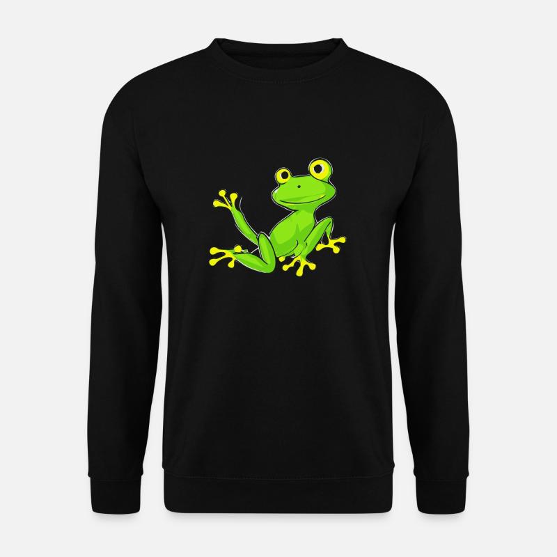 Crazy Cute Chibi Frog - Unisex Pullover - Schwarz