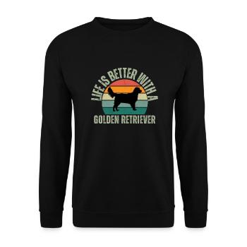 LIFE IS BETTER WITH A GOLDEN RETRIEVER - Unisex Sweatshirt - black - Front - Alina (178cm) & Michal (187cm)