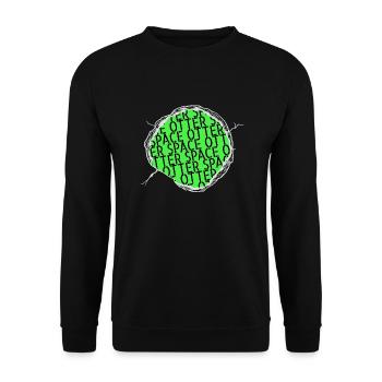 birthday present earth space ship believe - Unisex Pullover - Schwarz - Vorne - Alina (178cm) & Michal (187cm)