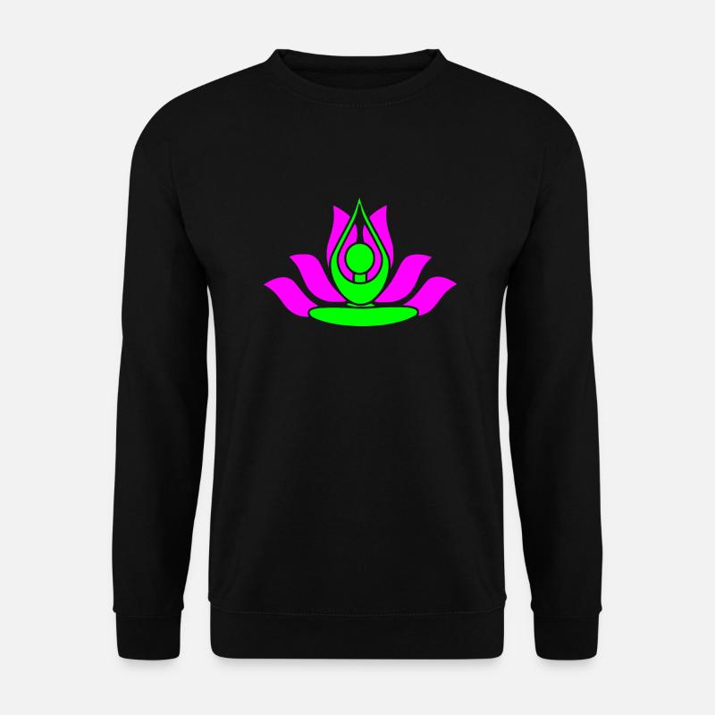 Namaste - Lotusblume - Unisex Pullover - Schwarz