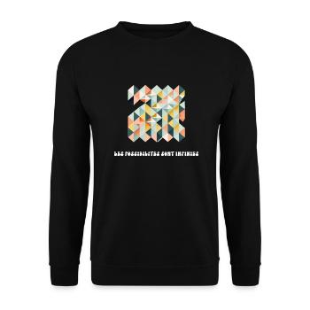 Les possibilités sont infinies - Sweat-shirt Unisexe - noir - Devant - Alina (178cm) & Michal (187cm)