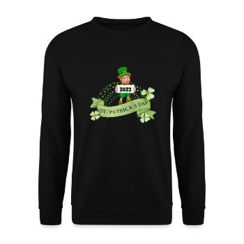 Saint-Patrick 2023 Leprechaun avec Clover Ireland - Sweat-shirt Unisexe - noir - Devant - Alina (178cm) & Michal (187cm)