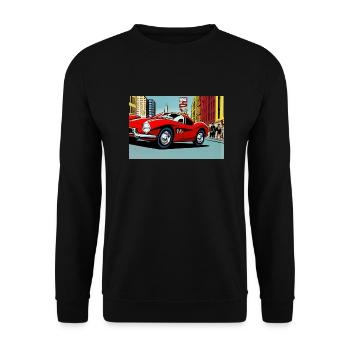 Retro sports car red 1960s - Unisex Sweatshirt - black - Front - Alina (178cm) & Michal (187cm)