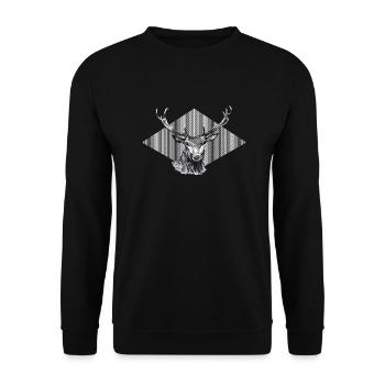 Cerf - Sweat-shirt Unisexe - noir - Devant - Alina (178cm) & Michal (187cm)