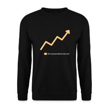 Mood Weekend - Cadeau Courbe Augmentée - Sweat-shirt Unisexe - noir - Devant - Alina (178cm) & Michal (187cm)