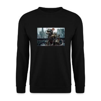 Ratte3 - Unisex Pullover - Schwarz - Vorne - Alina (178cm) & Michal (187cm)