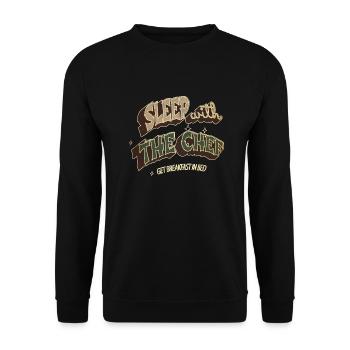 Drôles de citations Chapeau de chef sous-chef Chefpropriétaire Dictons - Sweat-shirt Unisexe - noir - Devant - Alina (178cm) & Michal (187cm)