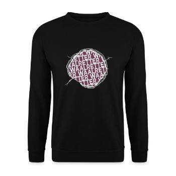 apnoe fußspuren geschenkidee geek tierrecht kuh - Unisex Pullover - Schwarz - Vorne - Alina (178cm) & Michal (187cm)