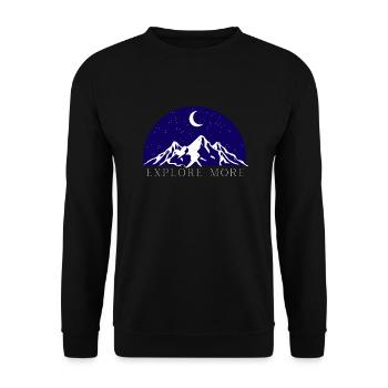 Explore more - Unisex Sweatshirt - black - Front - Alina (178cm) & Michal (187cm)