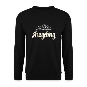 Arzgebirg Erzgebirge Heimat - Unisex Pullover - Schwarz - Vorne - Alina (178cm) & Michal (187cm)