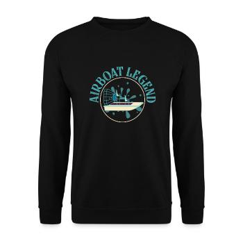 Airboat Legend Hydroplane Air Boat Propeller Swamp - Unisex Sweatshirt - black - Front - Alina (178cm) & Michal (187cm)