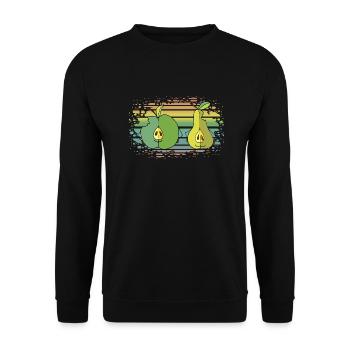 Apfel und Birne - Unisex Pullover - Schwarz - Vorne - Alina (178cm) & Michal (187cm)