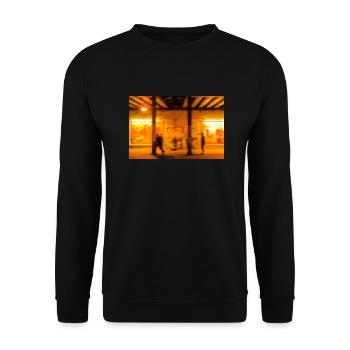 Abstract people under the bridge with music in the - Unisex Sweatshirt - black - Front - Alina (178cm) & Michal (187cm)