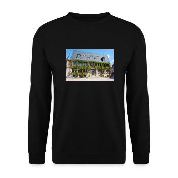 Rathaus Quedlinburg Sachsen-Anhalt - Unisex Pullover - Schwarz - Vorne - Alina (178cm) & Michal (187cm)