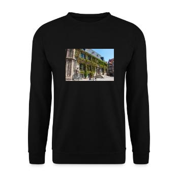 Rathaus Quedlinburg Sachsen-Anhalt - Unisex Pullover - Schwarz - Vorne - Alina (178cm) & Michal (187cm)