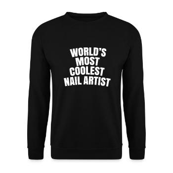 world's most coolest nail artist - Unisex Sweatshirt - black - Front - Alina (178cm) & Michal (187cm)