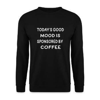 Today’s Good Mood is Sponsored By Coffee - Unisex Pullover - Schwarz - Vorne - Alina (178cm) & Michal (187cm)