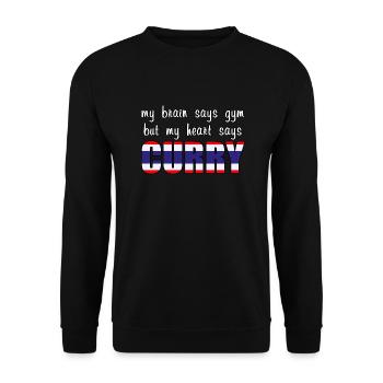 My heart says Thai Curry - Unisex Sweatshirt - black - Front - Alina (178cm) & Michal (187cm)