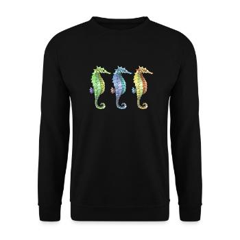 Hippocampes - Sweat-shirt Unisexe - noir - Devant - Alina (178cm) & Michal (187cm)