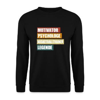 Lustiger Basketballtrainer Spruch - Unisex Pullover - Schwarz - Vorne - Alina (178cm) & Michal (187cm)