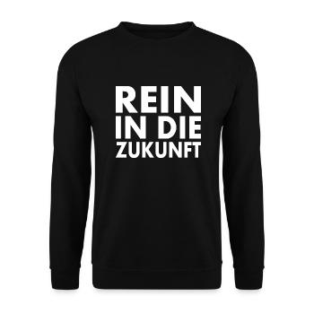 Rein in die zukunft - Unisex Pullover - Schwarz - Vorne - Alina (178cm) & Michal (187cm)