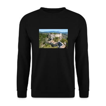 Knin Fortress (Kninska tvrđava) Croatia - Unisex Sweatshirt - black - Front - Alina (178cm) & Michal (187cm)