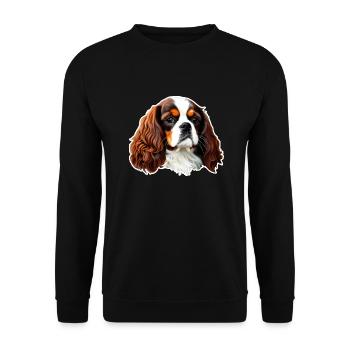 Cavalier King Charles Spaniel - Unisex Pullover - Schwarz - Vorne - Alina (178cm) & Michal (187cm)